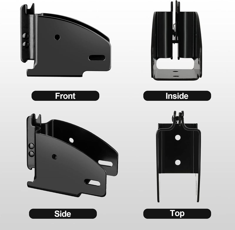 Onesnt 4 Pack E Track Wood Beam Brackets|E-Track Accessories Wood Beam End Socket Shelf Brackets|ETrack CargoTie Down Systems for Truck, Trailer, Van, RV,Cargo Trailer,Cargo Control, Shelf Brackets (Black) - Image 3